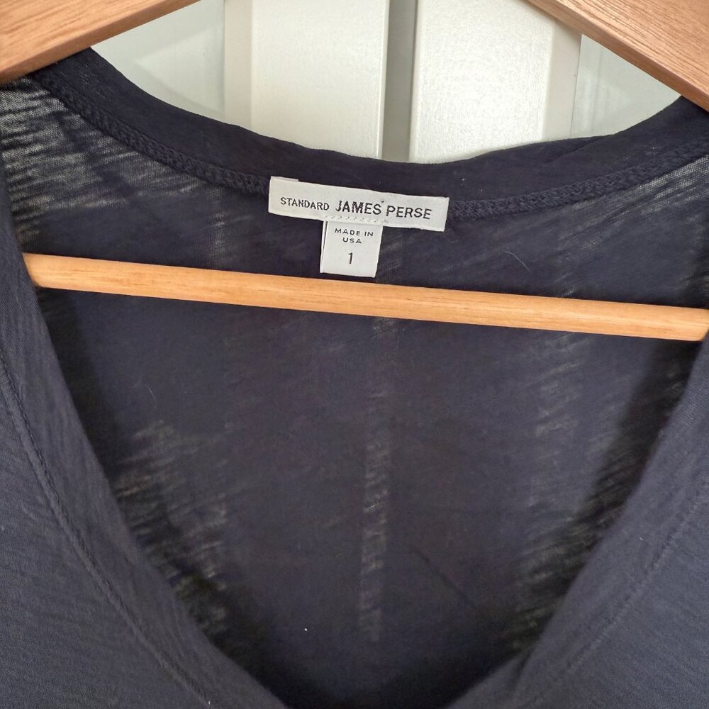 James Perse Slub V Neck Size 1 in Deep (Dark Navy) Purchased Directly from JP - Picture 4 of 7